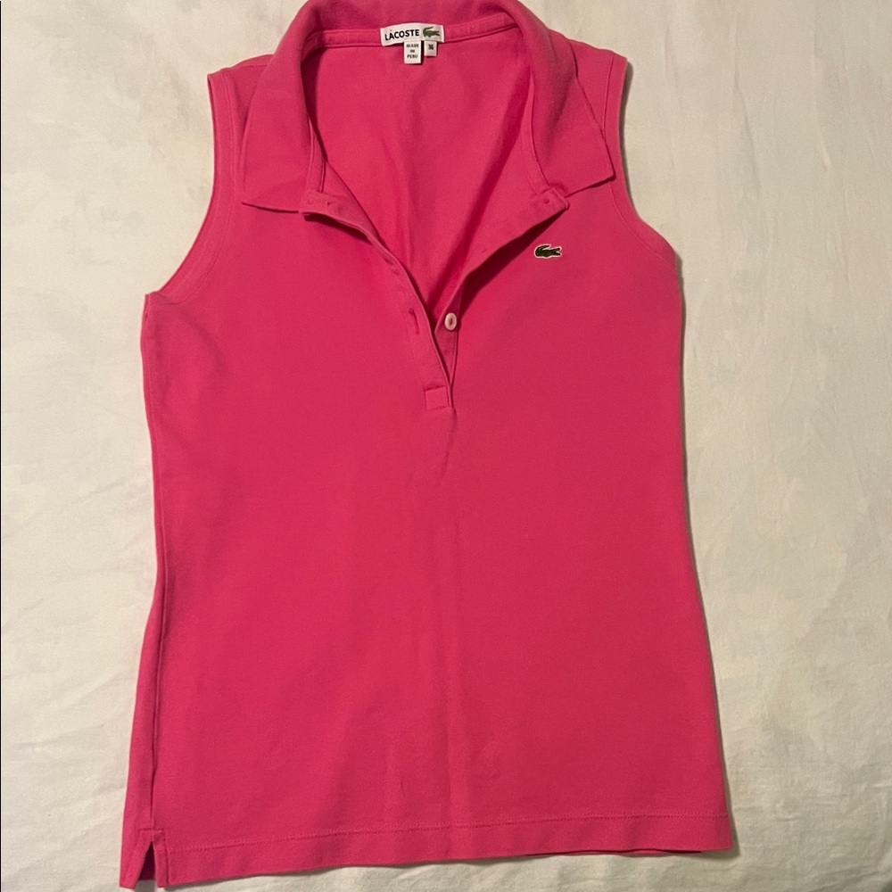 Lacoste Women's Bright Pink Sleeveless Top